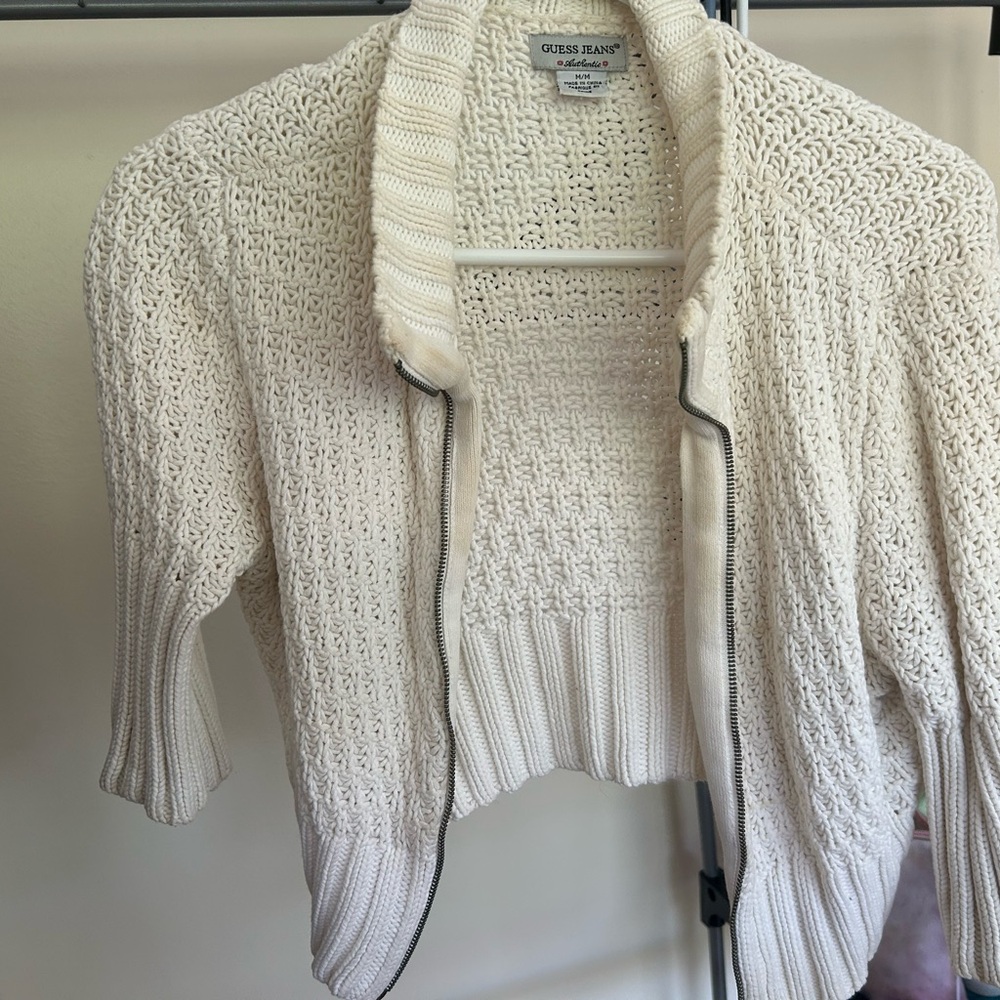 Guess Women's Ivory Knit Shrug